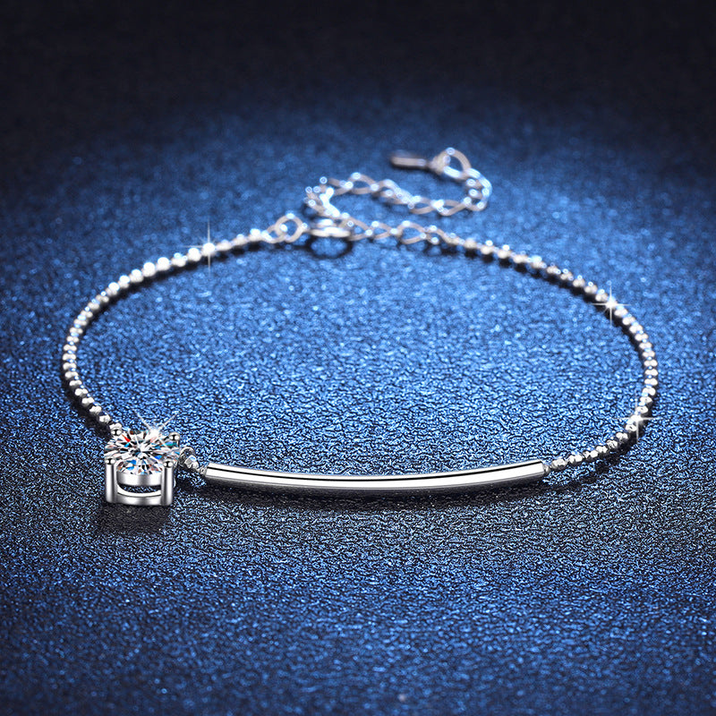 [Azure Tears]ELEGANT HALF-MOON CURVE MOISSANITE BRACELET