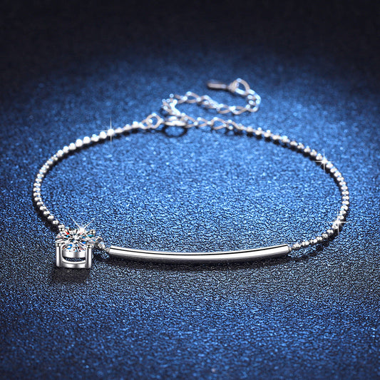 [Azure Tears]ELEGANT HALF-MOON CURVE MOISSANITE BRACELET