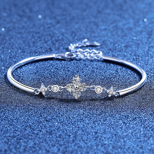 [Azure Tears]CLOVER & TWIN-STAR MOISSANITE BRACELET