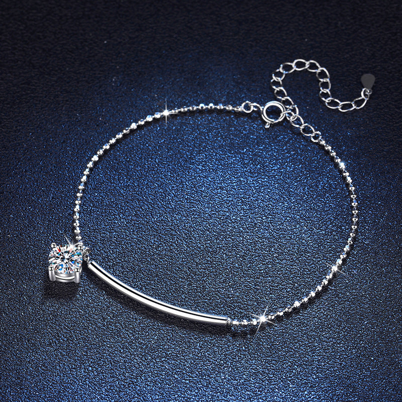 [Azure Tears]ELEGANT HALF-MOON CURVE MOISSANITE BRACELET