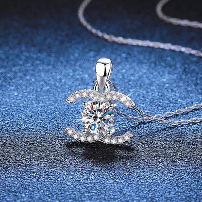 [Azure Tears]CLASSIC INTERLOCKING MOISSANITE PENDANT NECKLACE