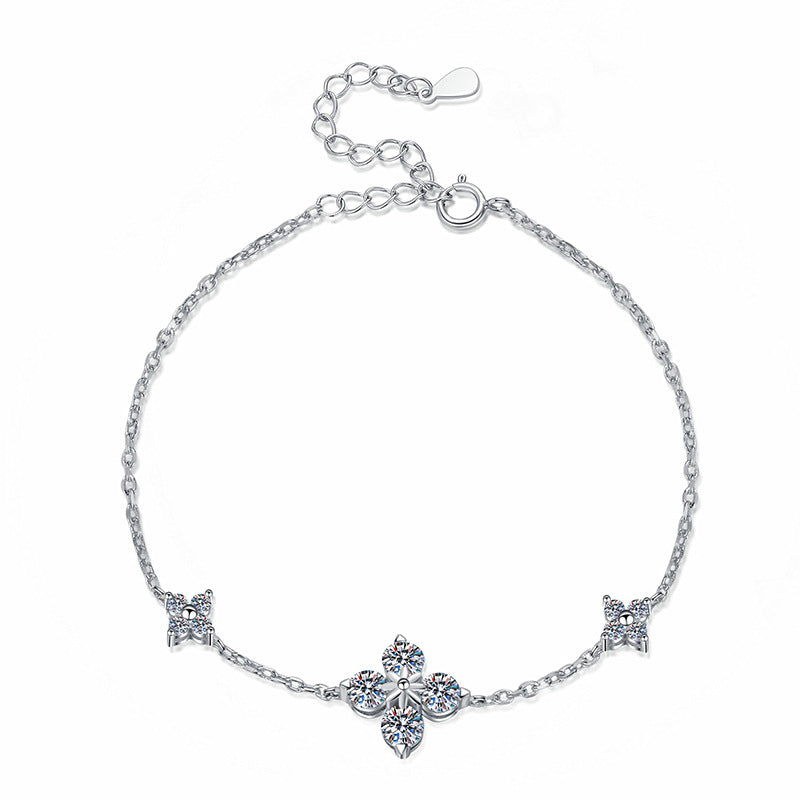 [Azure Tears]CLOVER LUCKY CHARM MOISSANITE BRACELET