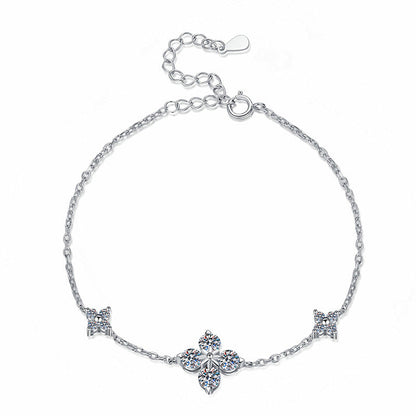 [Azure Tears]CLOVER LUCKY CHARM MOISSANITE BRACELET