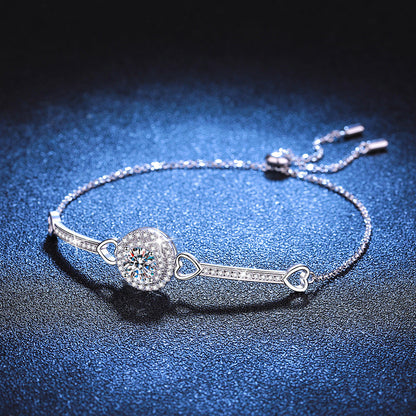 [Azure Tears]INTERLOCKING HEART & CIRCLE MOISSANITE BRACELET