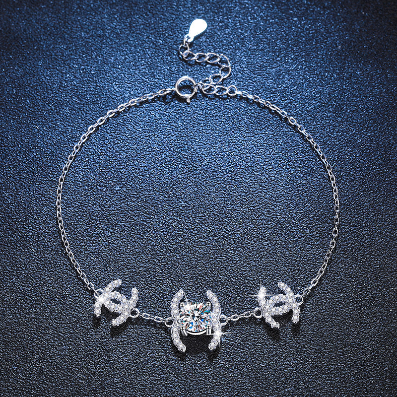 [Azure Tears]CLASSIC INTERLOCKING MOISSANITE BRACELET