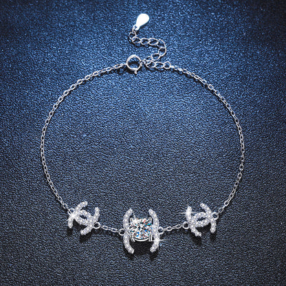 [Azure Tears]CLASSIC INTERLOCKING MOISSANITE BRACELET