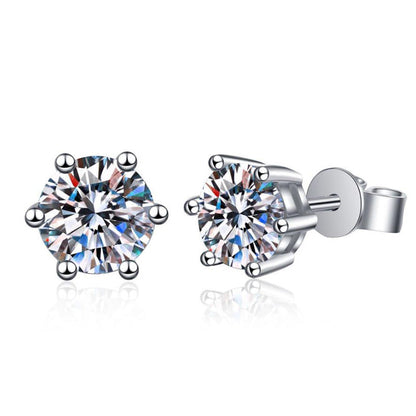 [Azure Tears]SIX-PRONG MOISSANITE EARRINGS