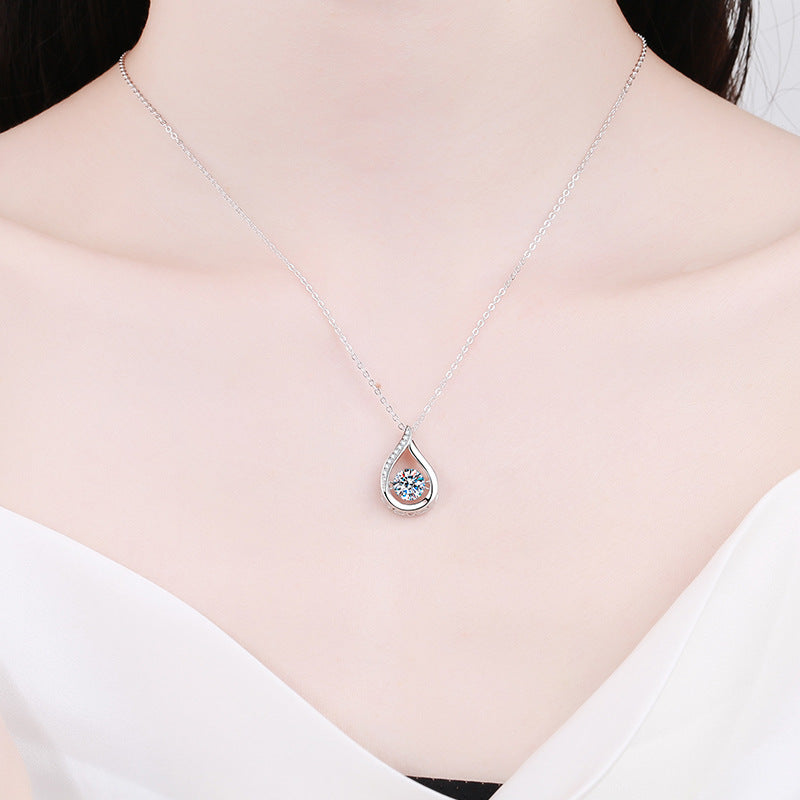 [Azure Tears]DANCING WATER DROP MOISSANITE NECKLACE