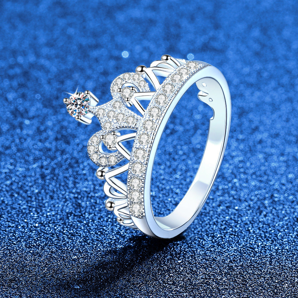 [Azure Tears]DREAMY CROWN MOISSANITE RING - 1.2CT ELEGANT PRINCESS STYLE
