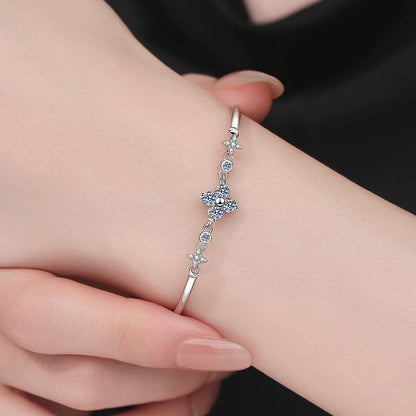 [Azure Tears]CLOVER & TWIN-STAR MOISSANITE BRACELET
