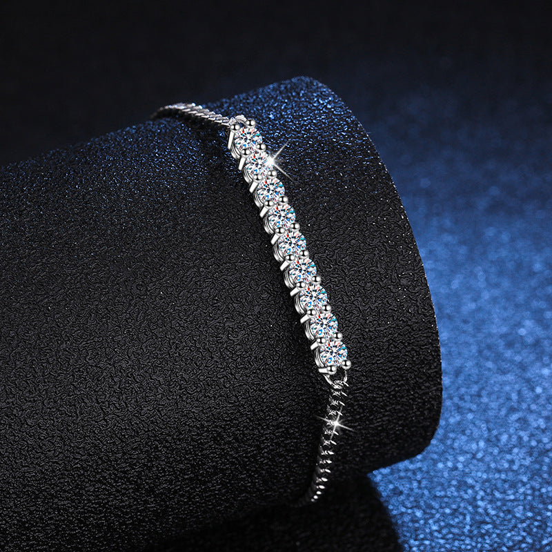 [Azure Tears]SMILING CURVE MOISSANITE BRACELET