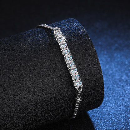 [Azure Tears]SMILING CURVE MOISSANITE BRACELET