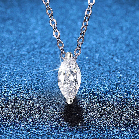 [Azure Tears]SOPHISTICATED MARQUISE-CUT MOISSANITE PENDANT NECKLACE