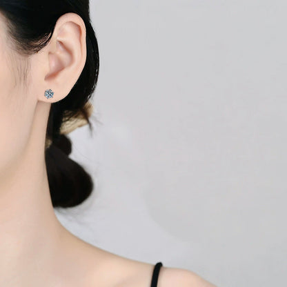 [Azure Tears]SIX-PRONG MOISSANITE EARRINGS