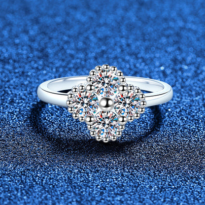 [Azure Tears]ELEGANT FOUR-LEAF CLOVER MOISSANITE RING