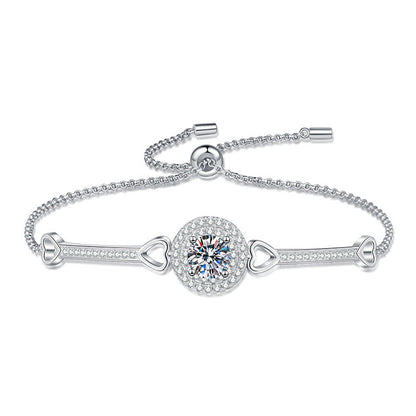 [Azure Tears]INTERLOCKING HEART & CIRCLE MOISSANITE BRACELET