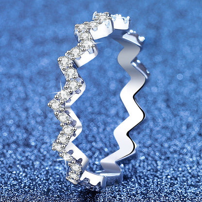 [Azure Tears]CHIC WAVY MOISSANITE ETERNITY RING