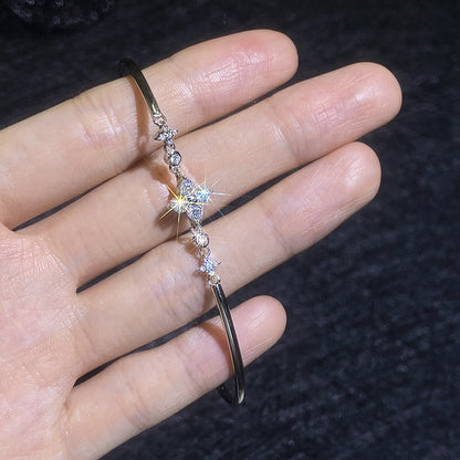 [Azure Tears]CLOVER & TWIN-STAR MOISSANITE BRACELET