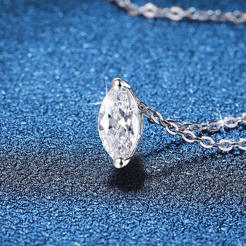 [Azure Tears]SOPHISTICATED MARQUISE-CUT MOISSANITE PENDANT NECKLACE