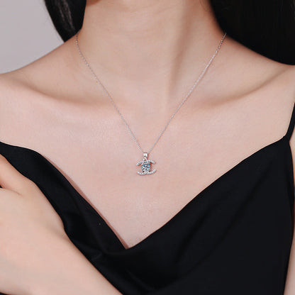 [Azure Tears]CLASSIC INTERLOCKING MOISSANITE PENDANT NECKLACE