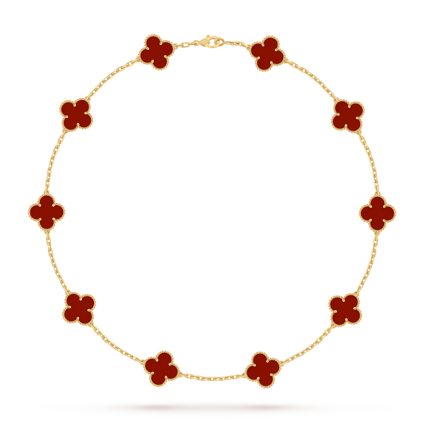 [Azure Tears]CLASSIC LUCKY 10-MOTIF CLOVER NECKLACE GOLD COLLECTION