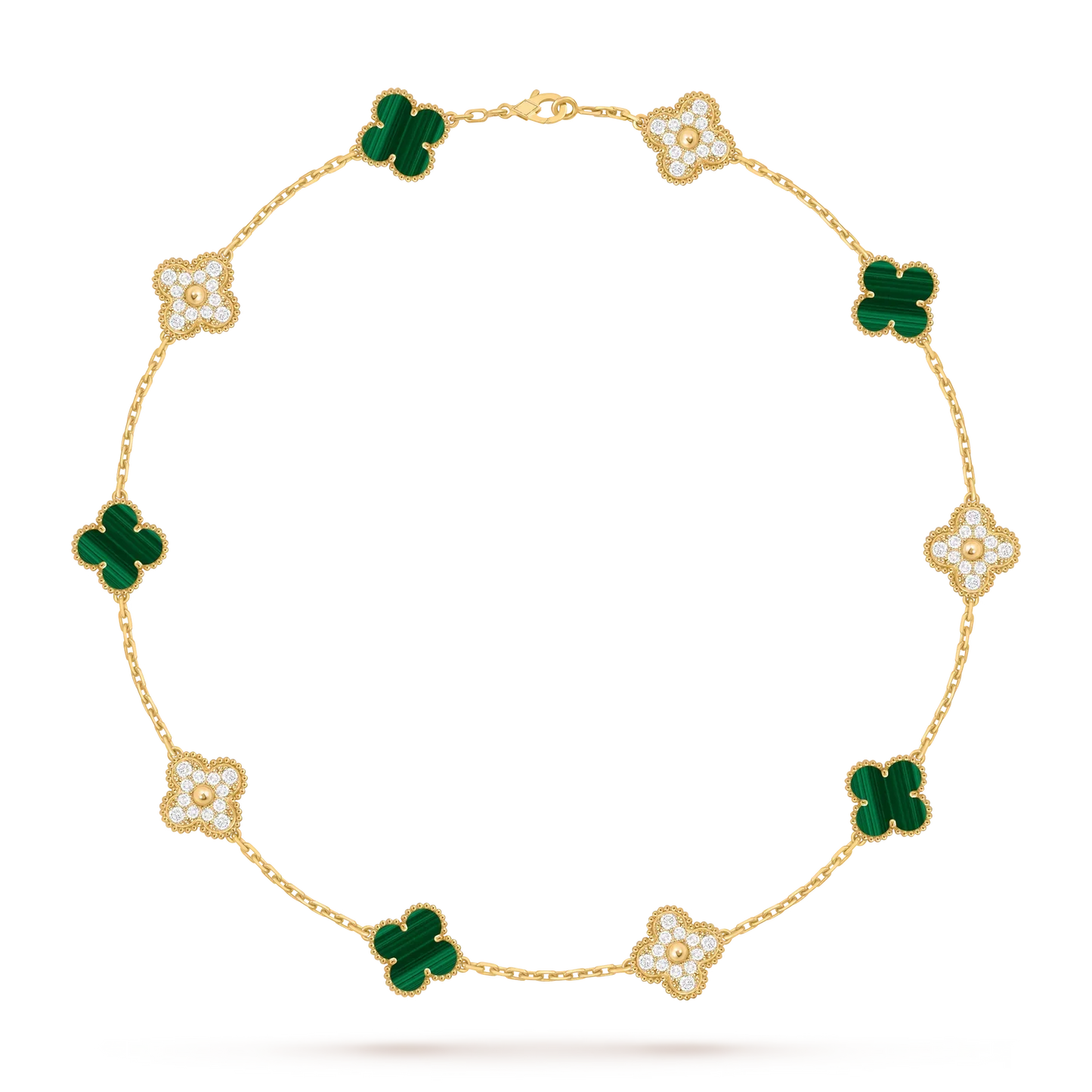 [Azure Tears]CLASSIC LUCKY 10-MOTIF CLOVER NECKLACE GOLD COLLECTION