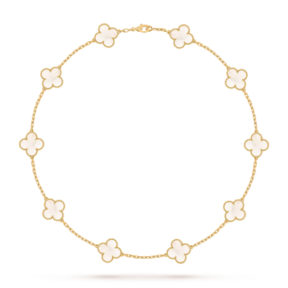 [Azure Tears]CLASSIC LUCKY 10-MOTIF CLOVER NECKLACE GOLD COLLECTION