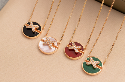 [Azure Tears]JEUX DE ROSE GOLD DIAMOND NECKLACE
