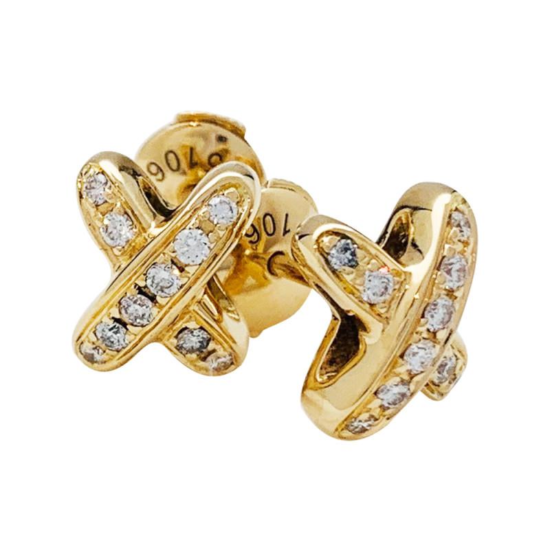 [Azure Tears]JEUX DE GOLD DIAMOND EARRINGS