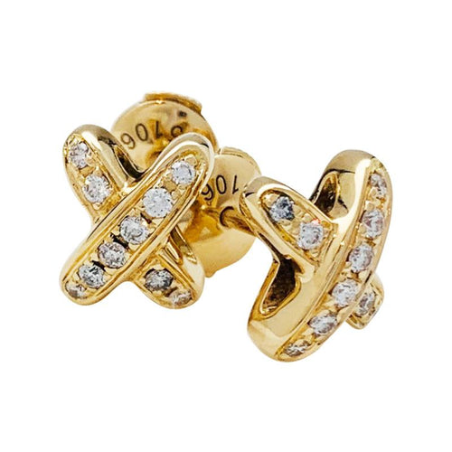 [Azure Tears]JEUX DE GOLD DIAMOND EARRINGS