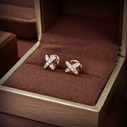 [Azure Tears]JEUX DE GOLD DIAMOND EARRINGS