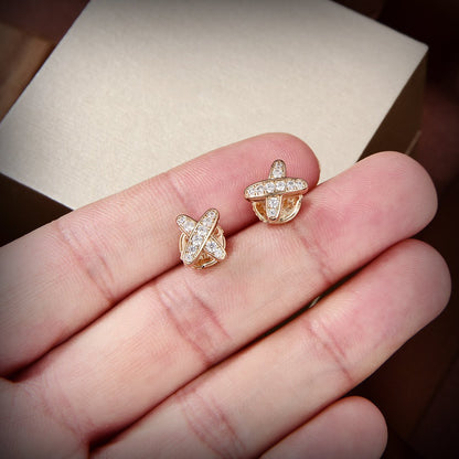 [Azure Tears]JEUX DE GOLD DIAMOND EARRINGS