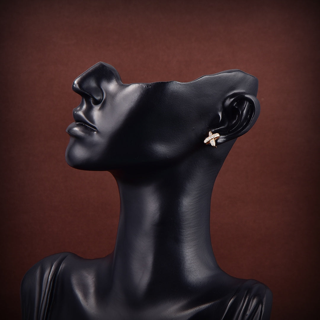 [Azure Tears]JEUX DE GOLD DIAMOND EARRINGS