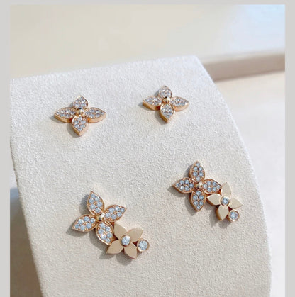 [Azure Tears]STAR BLOSSOM STUD EARRINGS ROSE GOLD DIAMONDS