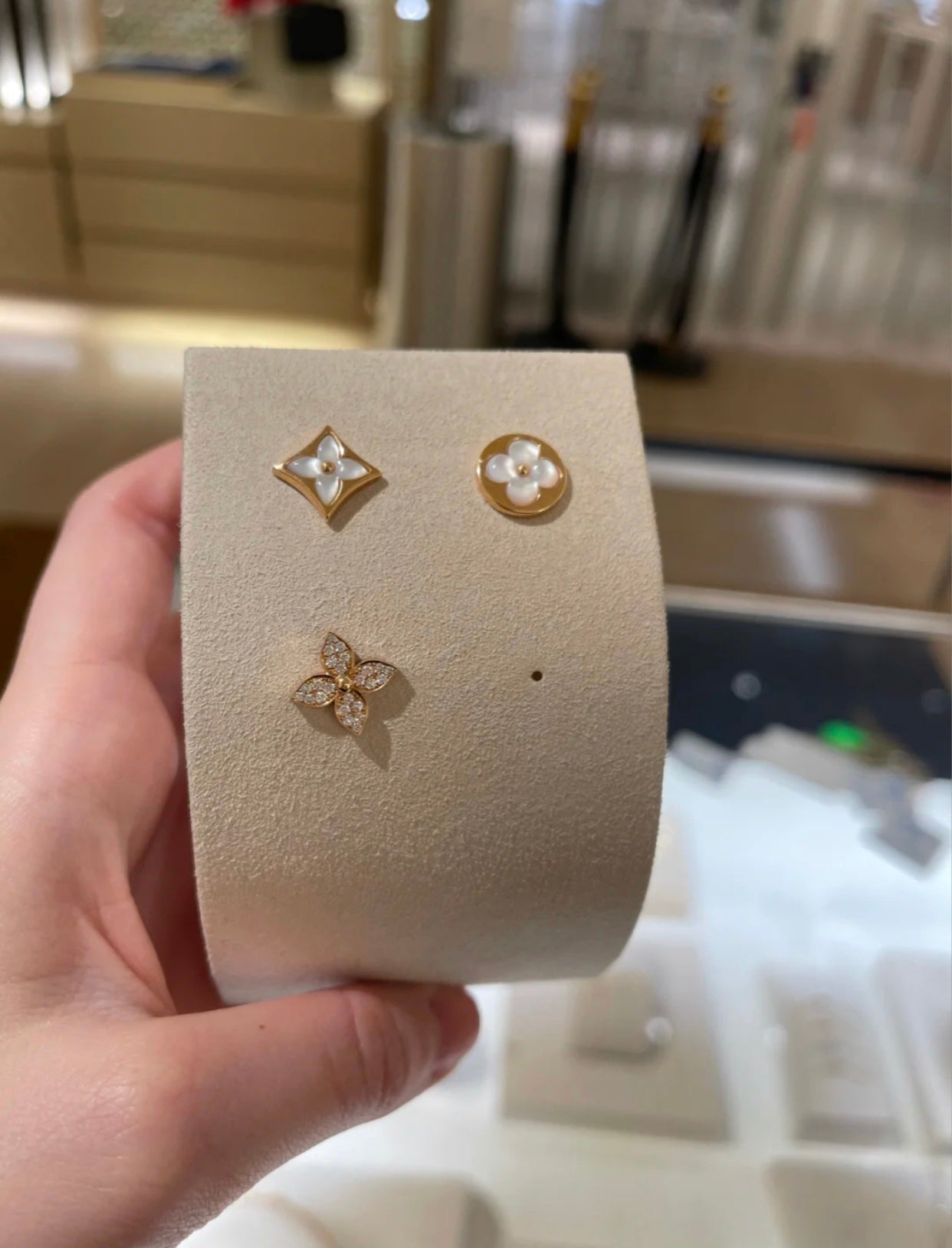 [Azure Tears]STAR BLOSSOM STUD EARRINGS ROSE GOLD DIAMONDS