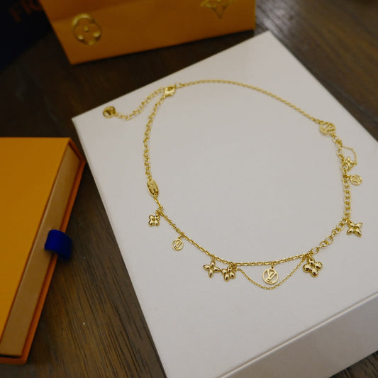 [Azure Tears]BLOOMING SUPPLE NECKLACE BRASS