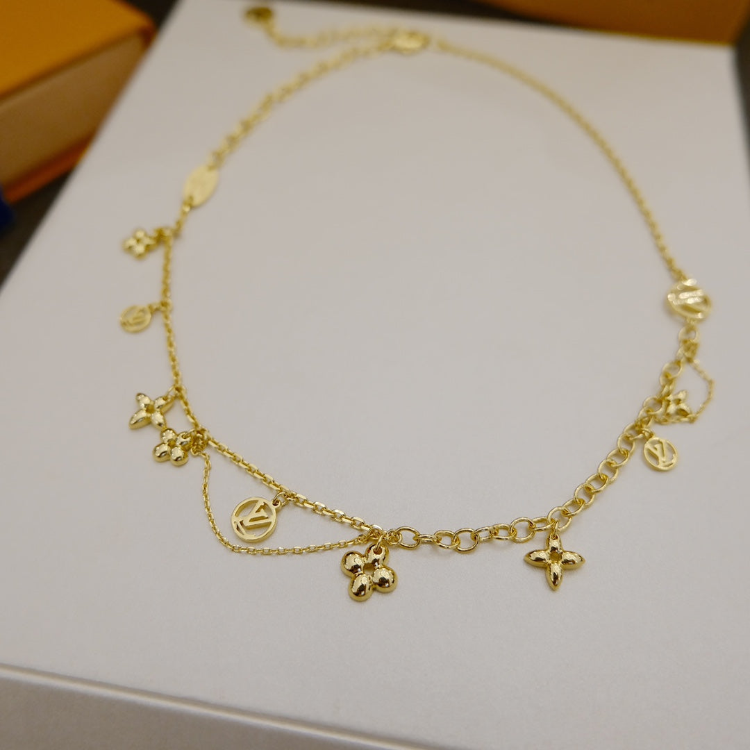 [Azure Tears]BLOOMING SUPPLE NECKLACE BRASS