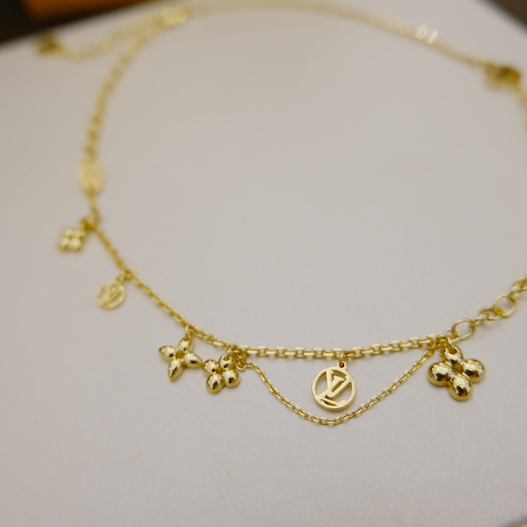 [Azure Tears]BLOOMING SUPPLE NECKLACE BRASS