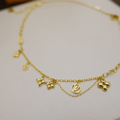 [Azure Tears]BLOOMING SUPPLE NECKLACE BRASS