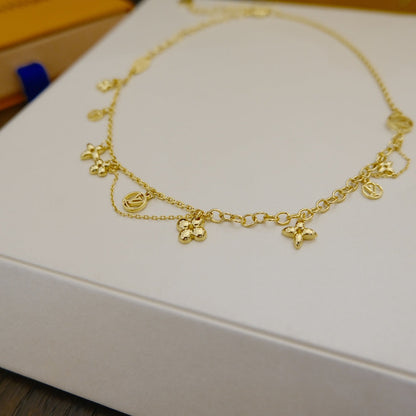 [Azure Tears]BLOOMING SUPPLE NECKLACE BRASS