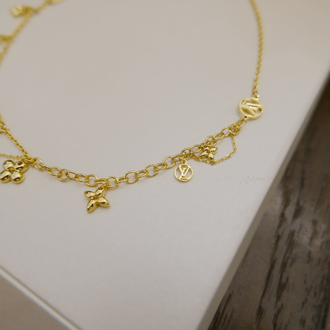 [Azure Tears]BLOOMING SUPPLE NECKLACE BRASS