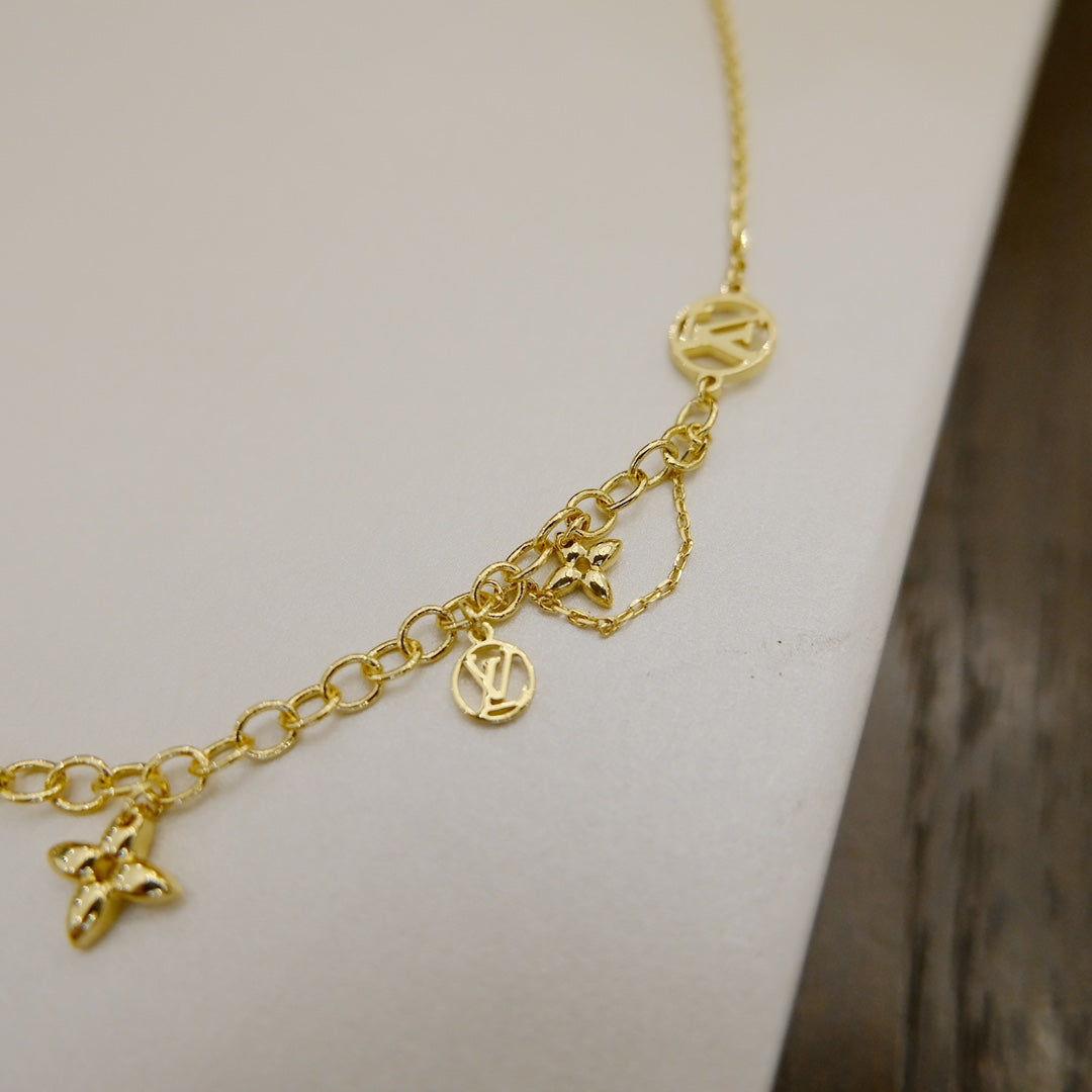 [Azure Tears]BLOOMING SUPPLE NECKLACE BRASS