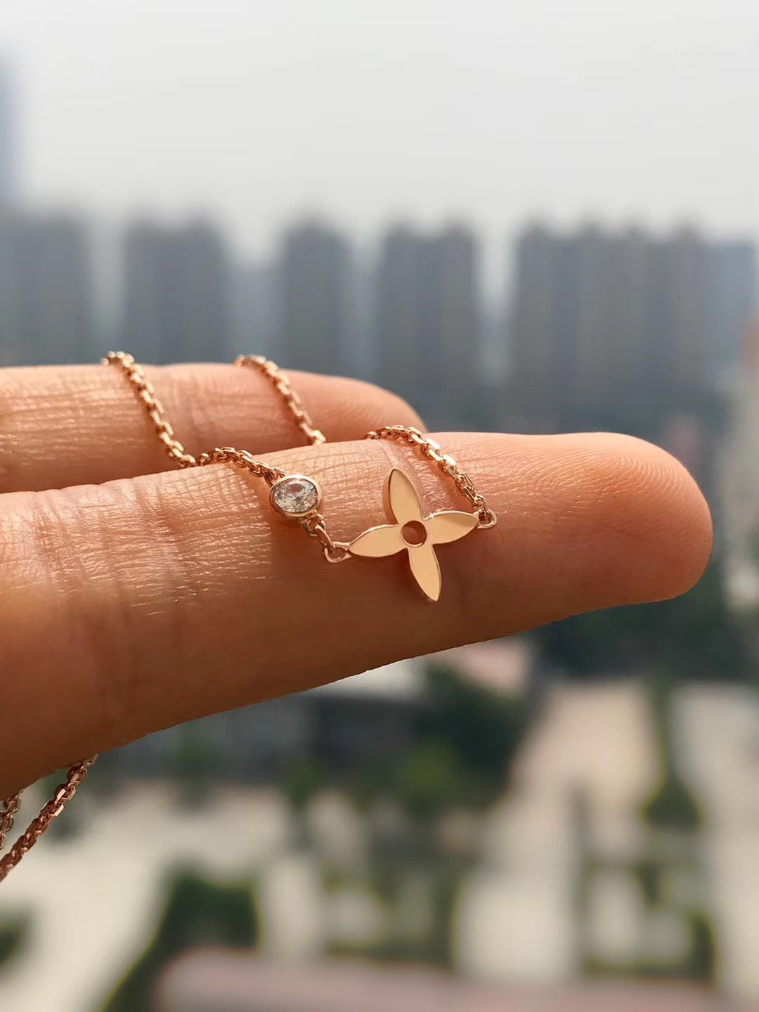 [Azure Tears]BLOSSOM PENDANT ROSE GOLD AND DIAMOND