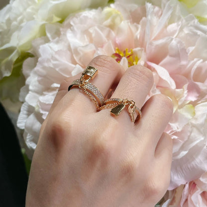 [Azure Tears]HM KELLY CLOCHETTE DOUBLE RING IN  WITH DIAMONDS