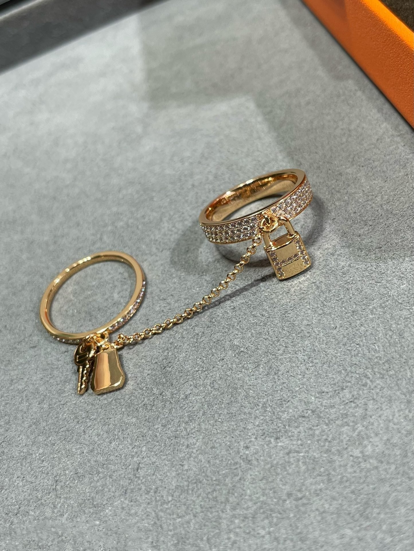 [Azure Tears]HM KELLY CLOCHETTE DOUBLE RING IN  WITH DIAMONDS