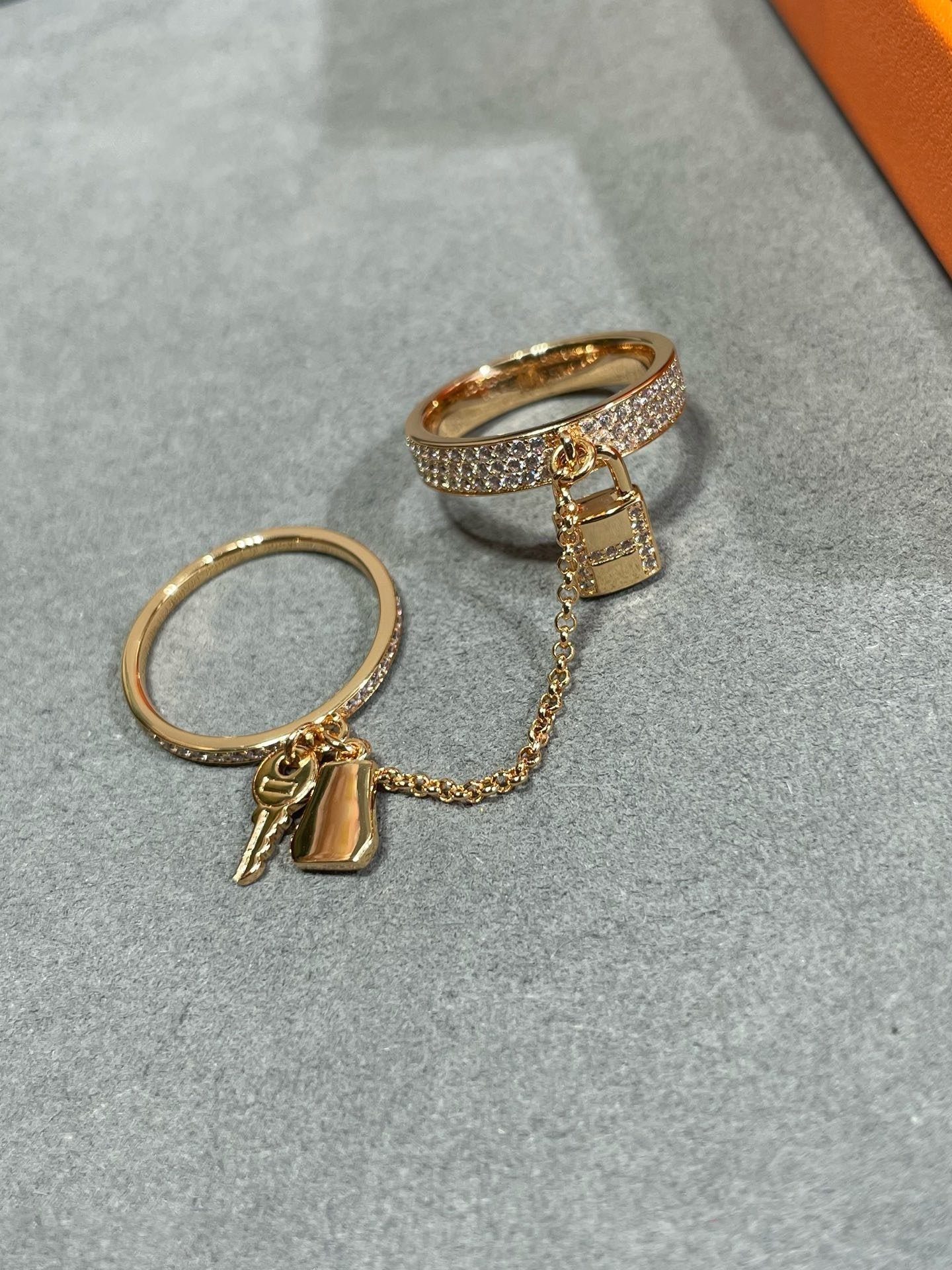 [Azure Tears]HM KELLY CLOCHETTE DOUBLE RING IN  WITH DIAMONDS