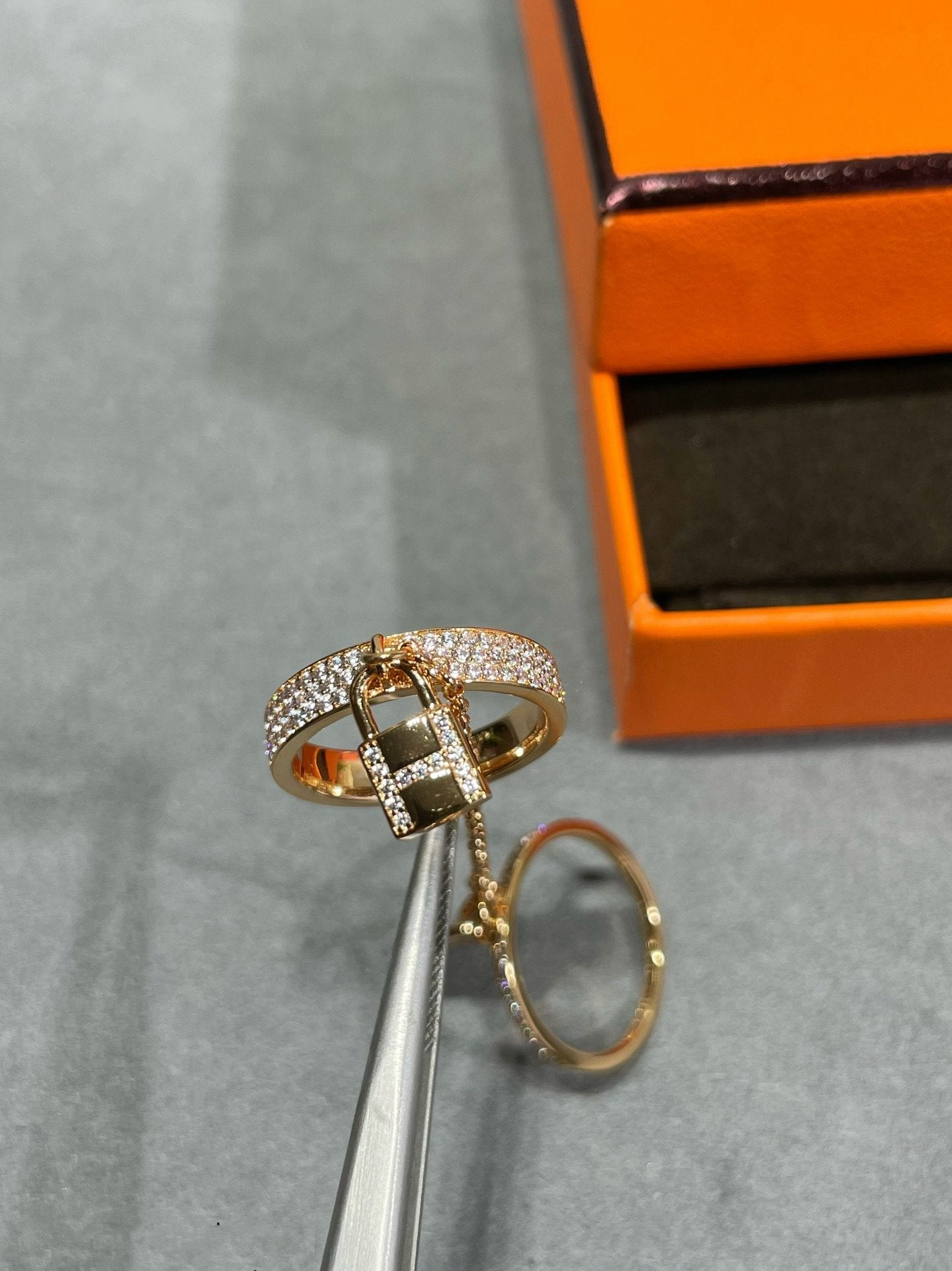 [Azure Tears]HM KELLY CLOCHETTE DOUBLE RING IN  WITH DIAMONDS