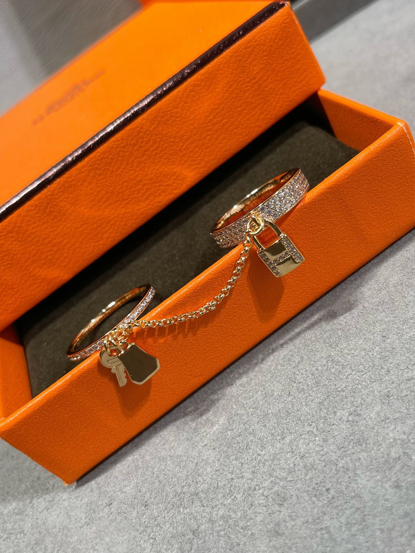 [Azure Tears]HM KELLY CLOCHETTE DOUBLE RING IN  WITH DIAMONDS
