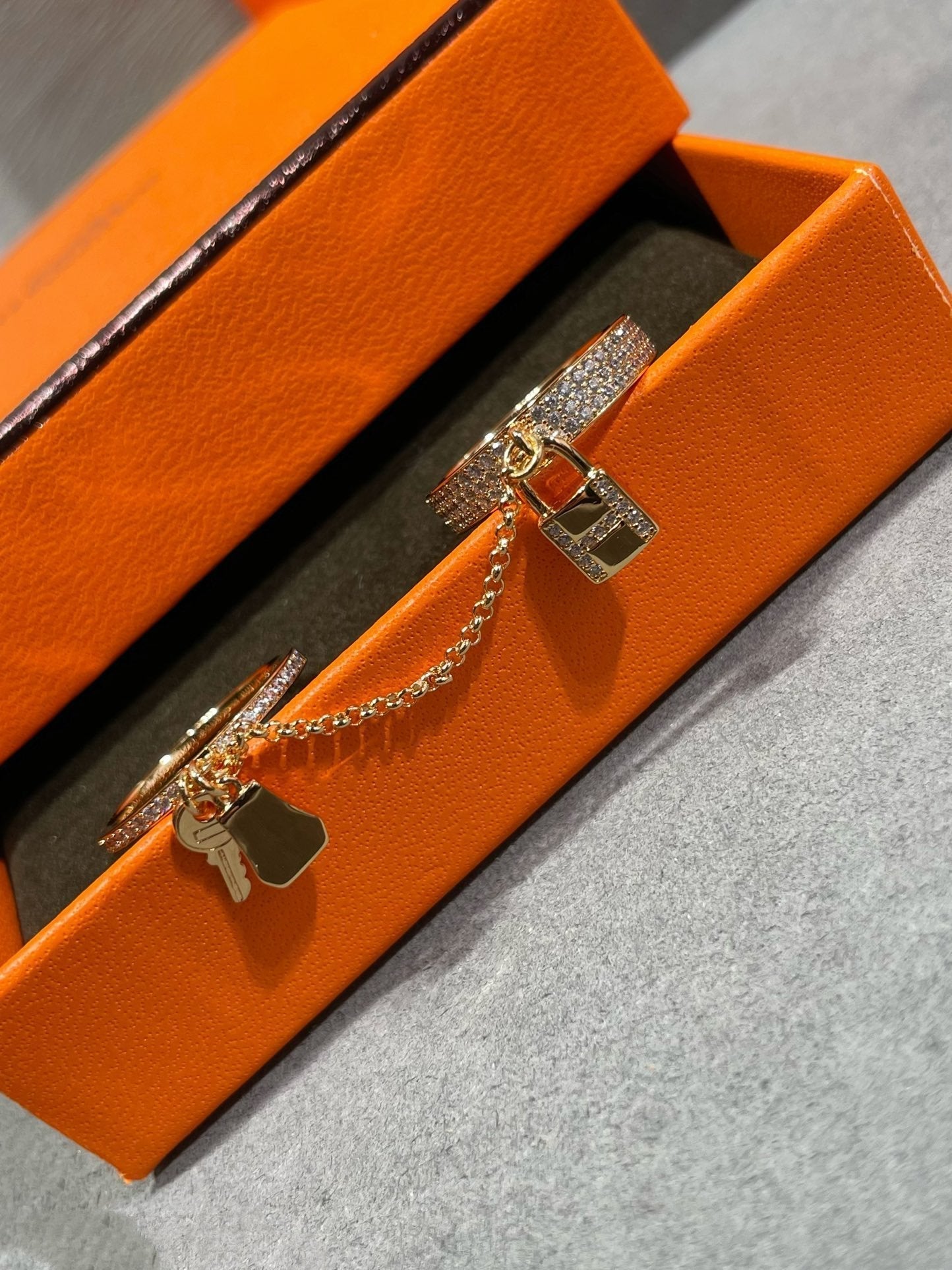 [Azure Tears]HM KELLY CLOCHETTE DOUBLE RING IN  WITH DIAMONDS