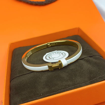 [Azure Tears]CLASSIC HM CLIC WHITE 8MM ENAMEL BRACELET